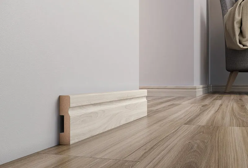 Textura do piso Rodape Santa Luzia 15cm PVC Branco da marca Santa Luzia